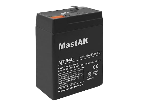 Акумулятор MASTAK MT645 6V 4,5 Ah (185035)